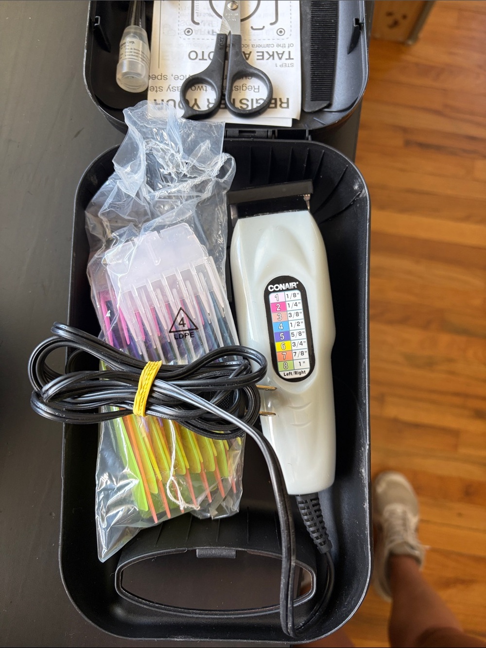 Conair Men's Corded Hair Clipper Kit in White with Color Guide